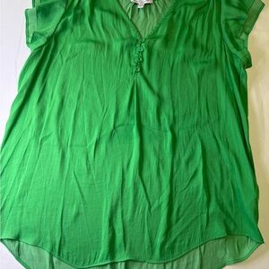 Green Flutter‎ Sleeve Relaxed Blouse